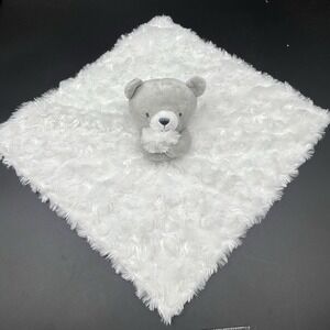 Just One You Gray Bear White Swirl Baby Security Blanket Bear Moon Star 2022